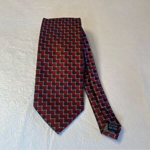 Giorgio Brutini Men’s Red and Black Geometric Patterned Tie